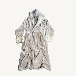 NWT MissShorthair Grey Women's Robe Long Plush With Hood With Hood Size Large